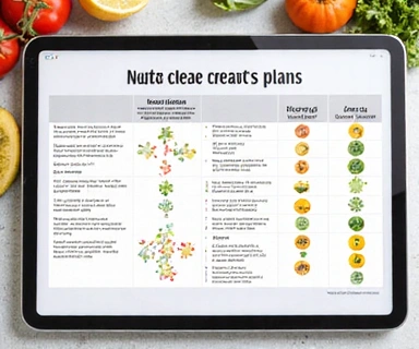 Documento digital mostrando un plan nutricional personalizado con gráficos y texto.