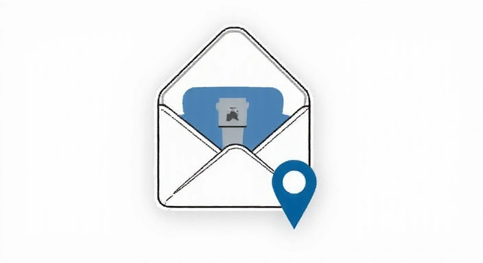Ilustración de un sobre, un teléfono y un marcador de ubicación, representando la información de contacto.