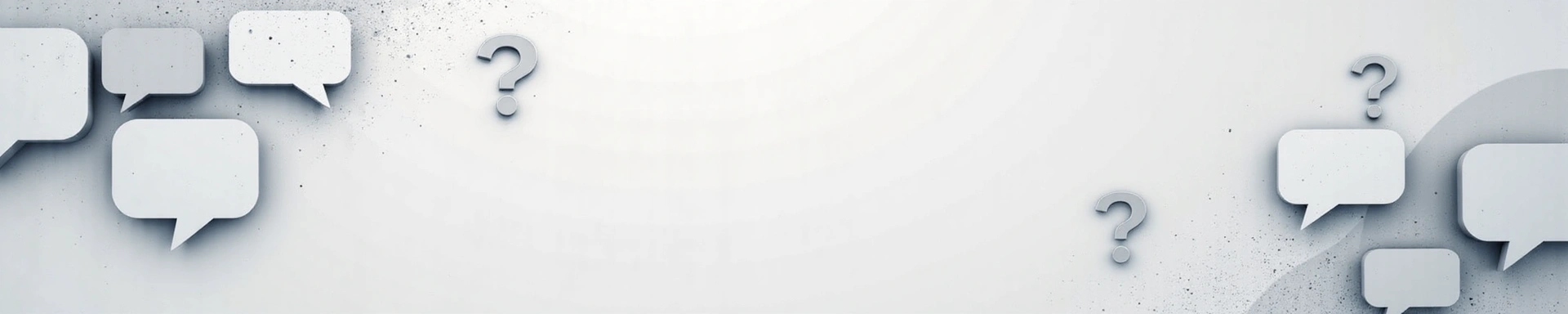 Imagen abstracta con burbujas de diálogo y signos de interrogación